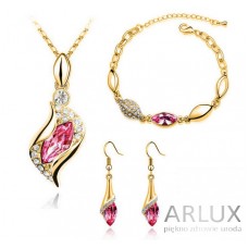 Łzy teardrop komplet prezent SWAROVSKI pink chs3