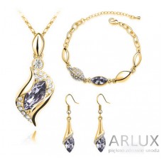 Łzy teardrop komplet prezent SWAROVSKI violet chs7